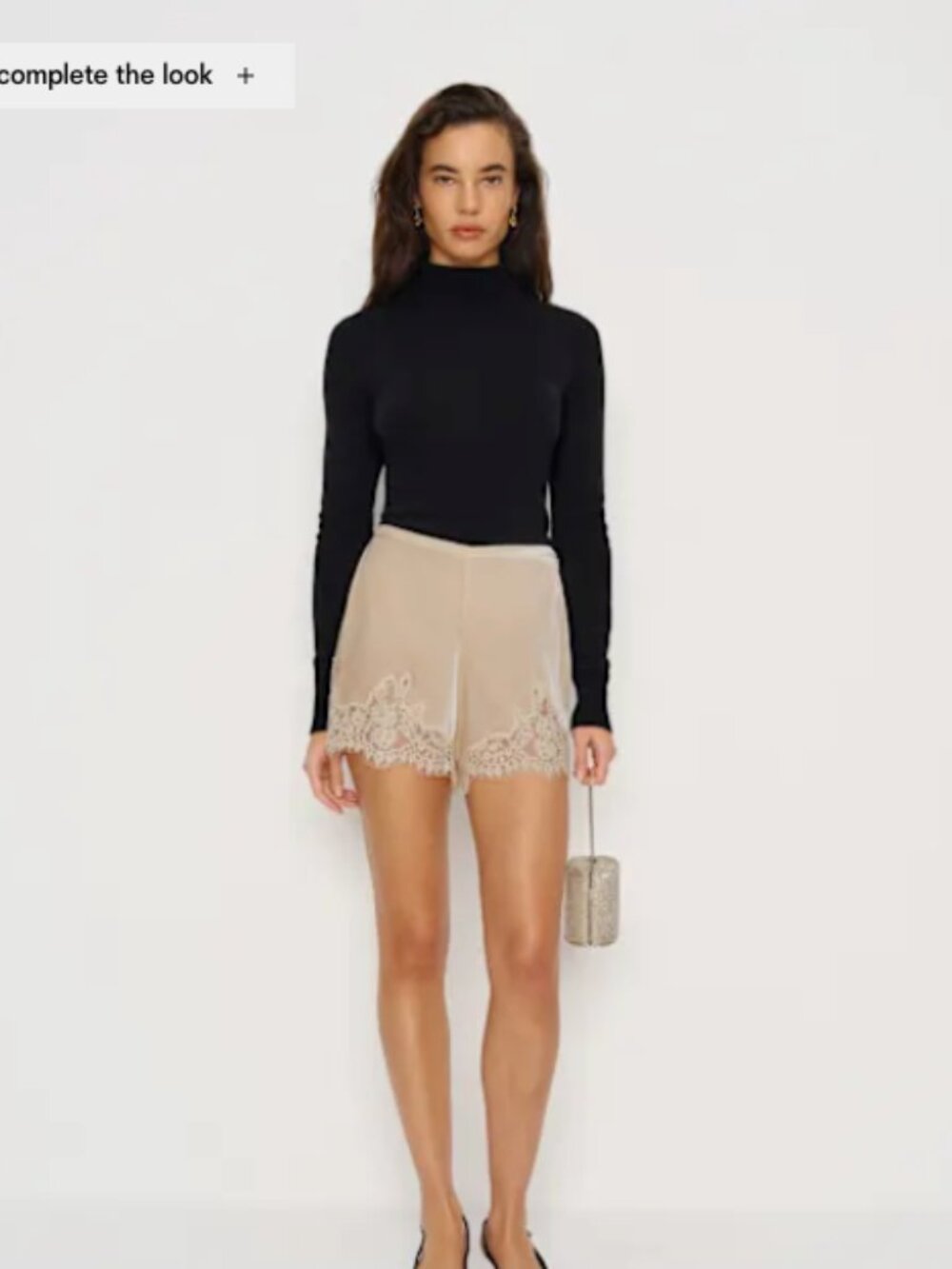 Reformation Fern Velvet Short Ivory - Size M